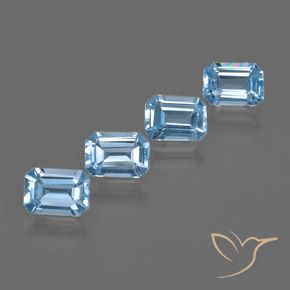 4.31 ct natürliche Swiss Blue Topas-Edelsteine, Oktagonschliff, VVS-VS
