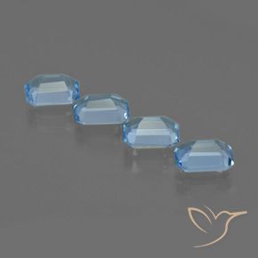 4.31 ct natürliche Swiss Blue Topas-Edelsteine, Oktagonschliff, VVS-VS