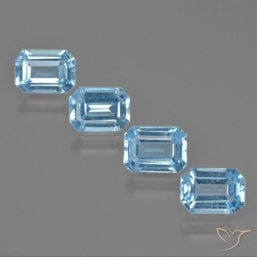4.71ctw Natürlicher Swiss Blue Topas, Smaragdschliff, VVS-VS