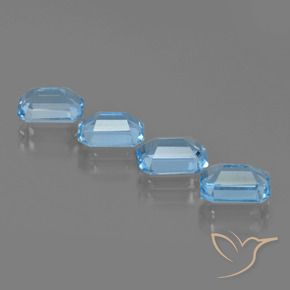 4.71 ct natürliche Swiss Blue Topas-Edelsteine, Oktagonschliff, VVS-VS