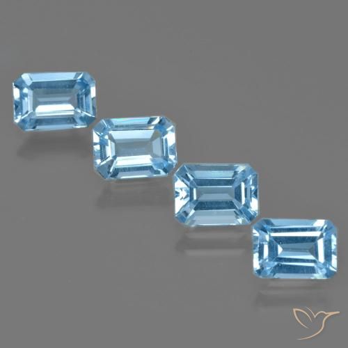 4.71ctw Natürlicher Swiss Blue Topas, Smaragdschliff, VVS-VS