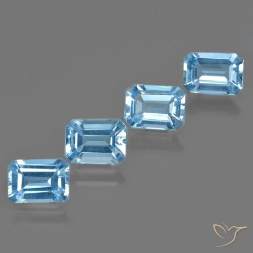 4.71 ct natürliche Swiss Blue Topas-Edelsteine, Oktagonschliff, VVS-VS