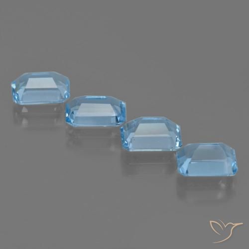 4.71 ct natürliche Swiss Blue Topas-Edelsteine, Oktagonschliff, VVS-VS