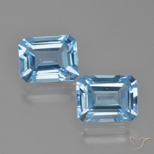 5.93ctw Natürlicher Himmerlblau Topas, Smaragdschliff, VVS-VS