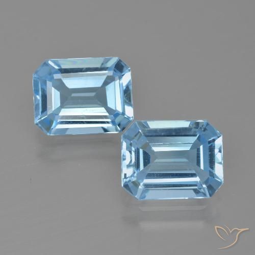 5.19ctw Natürlicher Himmerlblau Topas, Smaragdschliff, VS
