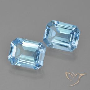 5.19 ct natürliche Himmerlblau Topas-Edelsteine, Oktagonschliff, VS