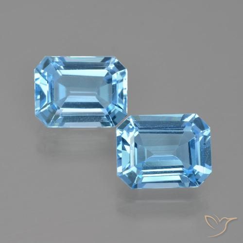 5,30 ct natürliche blauer Topas-Edelsteine, Smaragdschliff, VVS-VS