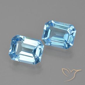 5,30 ct natürliche blauer Topas-Edelsteine, Smaragdschliff, VVS-VS