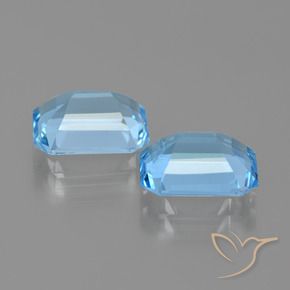5,30 ct natürliche blauer Topas-Edelsteine, Smaragdschliff, VVS-VS