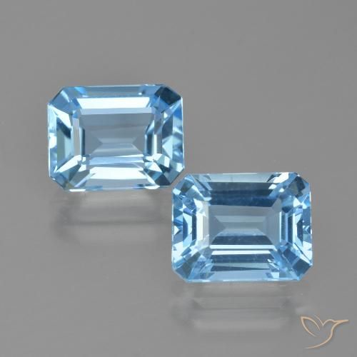 5.86ctw Natürlicher Himmerlblau Topas, Smaragdschliff, VVS-VS