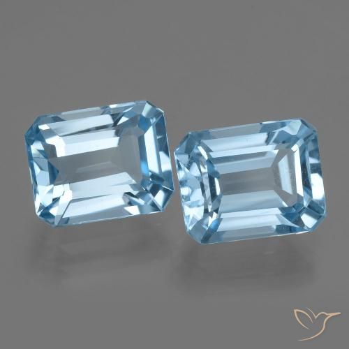 5,82 ct natürliche blauer Topas-Edelsteine, Smaragdschliff, VVS-VS