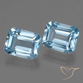 5,82 ct natürliche blauer Topas-Edelsteine, Smaragdschliff, VVS-VS
