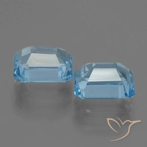 5,82 ct natürliche blauer Topas-Edelsteine, Smaragdschliff, VVS-VS