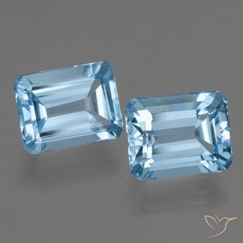 5.93ctw Natürlicher Swiss Blue Topas, Smaragdschliff, VVS-VS