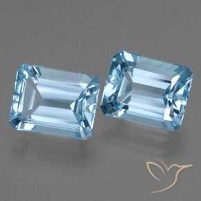 5.93 ct natürliche Swiss Blue Topas-Edelsteine, Oktagonschliff, VVS-VS