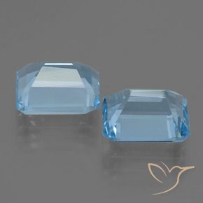 5.93 ct natürliche Swiss Blue Topas-Edelsteine, Oktagonschliff, VVS-VS