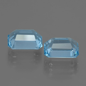 5.26 ct natürliche Swiss Blue Topas-Edelsteine, Smaragdschliff, VVS-VS