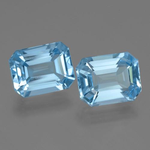 5,17 ct natürliche blauer Topas-Edelsteine, Smaragdschliff, VVS-VS