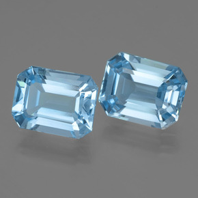 5,17 ct natürliche blauer Topas-Edelsteine, Smaragdschliff, VVS-VS