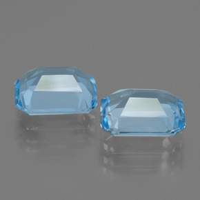 5,17 ct natürliche blauer Topas-Edelsteine, Smaragdschliff, VVS-VS