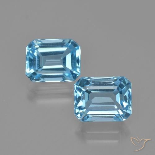 5.97ctw Natürlicher Himmerlblau Topas, Smaragdschliff, VVS-VS