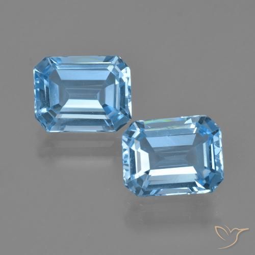 4.87ctw Natürlicher Swiss Blue Topas, Smaragdschliff, VVS-VS