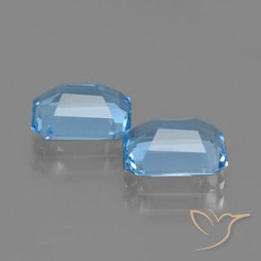 4.87 ct natürliche Swiss Blue Topas-Edelsteine, Oktagonschliff, VVS-VS