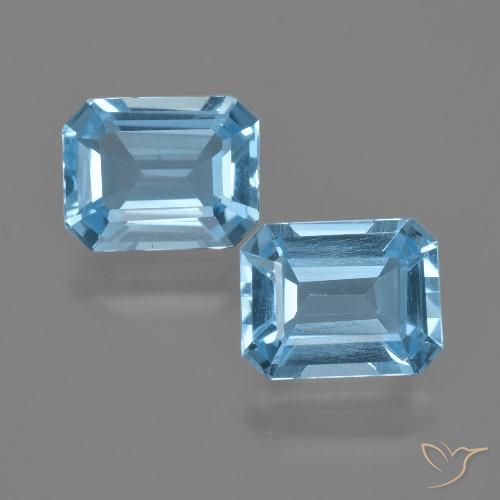 4.99ctw Natürlicher Swiss Blue Topas, Smaragdschliff, VS