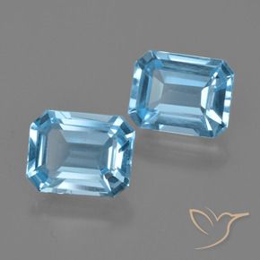 4.99 ct natürliche Swiss Blue Topas-Edelsteine, Oktagonschliff, VS