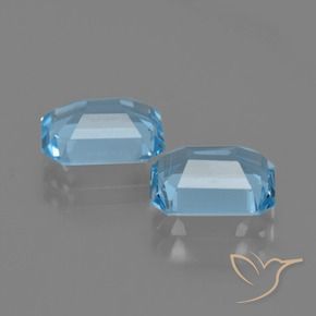 4.99 ct natürliche Swiss Blue Topas-Edelsteine, Oktagonschliff, VS