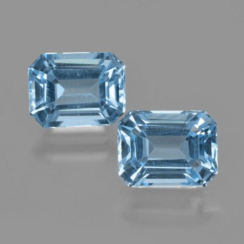 5.69 ct natürliche Swiss Blue Topas-Edelsteine, Smaragdschliff, VVS