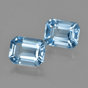 5.69 ct natürliche Swiss Blue Topas-Edelsteine, Smaragdschliff, VVS