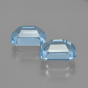 5.69 ct natürliche Swiss Blue Topas-Edelsteine, Smaragdschliff, VVS