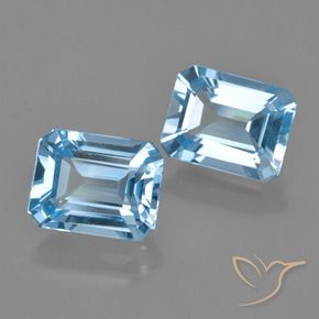 5.25 ct natürliche Swiss Blue Topas-Edelsteine, Smaragdschliff, VVS-VS