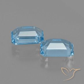 5.25 ct natürliche Swiss Blue Topas-Edelsteine, Smaragdschliff, VVS-VS