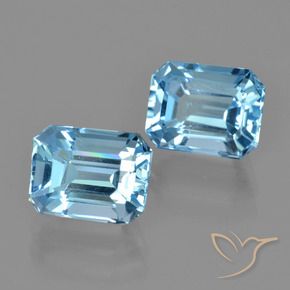 6.43 ct natürliche Swiss Blue Topas-Edelsteine, Oktagonschliff, VVS-VS