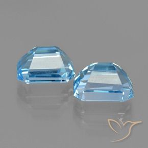 6.43 ct natürliche Swiss Blue Topas-Edelsteine, Oktagonschliff, VVS-VS