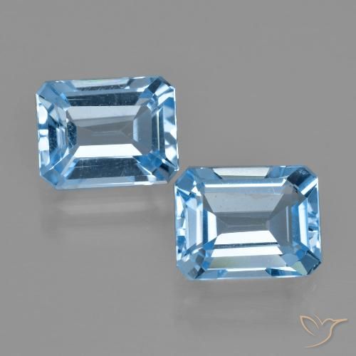 5.72ctw Natürlicher Swiss Blue Topas, Smaragdschliff, VVS-VS