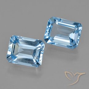 5.72 ct natürliche Swiss Blue Topas-Edelsteine, Oktagonschliff, VVS-VS
