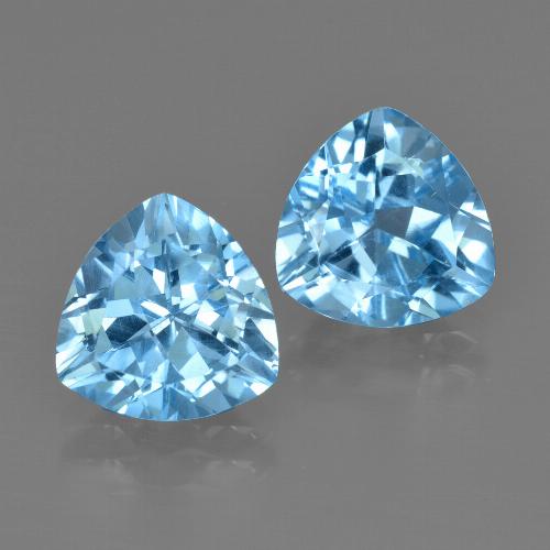 5,86 ct natürliche blauer Topas-Edelsteine, Trillion, VVS