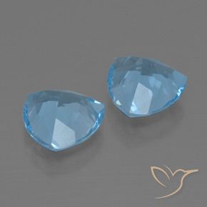 5.65 ct natürliche Swiss Blue Topas-Edelsteine, Trillion, VS