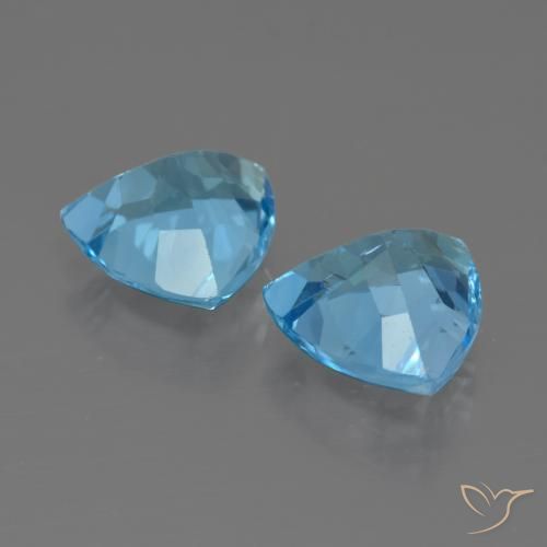 5.74 ct natürliche Swiss Blue Topas-Edelsteine, Trillion, VS