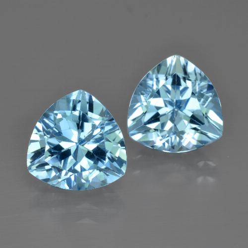 5.91 ct natürliche Swiss Blue Topas-Edelsteine, Trillion, VVS-VS