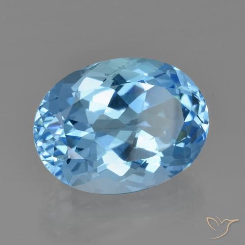 9,17 ctw natürlicher Swiss Blue Topas, Oval, VVS