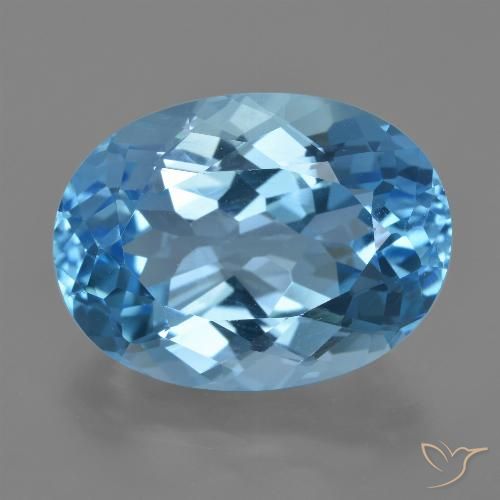 22.72ct Natürlicher Swiss Blue Topas, Oval, VVS-VS