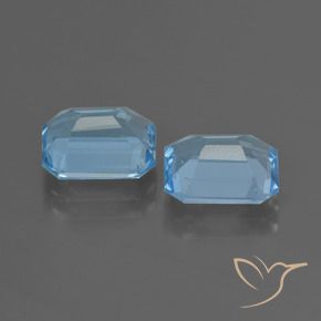 5.26 ct natürliche Swiss Blue Topas-Edelsteine, Oktagonschliff, VVS-VS