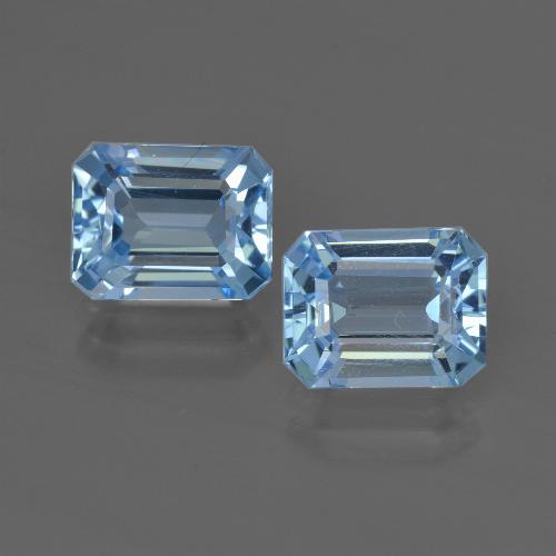 5.79 ct natürliche Swiss Blue Topas-Edelsteine, Smaragdschliff, VVS