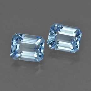 5.79 ct natürliche Swiss Blue Topas-Edelsteine, Smaragdschliff, VVS