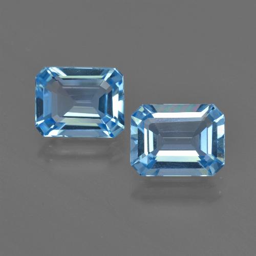 4,80 ct natürliche blauer Topas-Edelsteine, Smaragdschliff, VVS