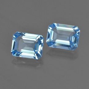4,80 ct natürliche blauer Topas-Edelsteine, Smaragdschliff, VVS